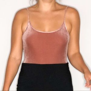 Zara Pink Velvet Bodysuit